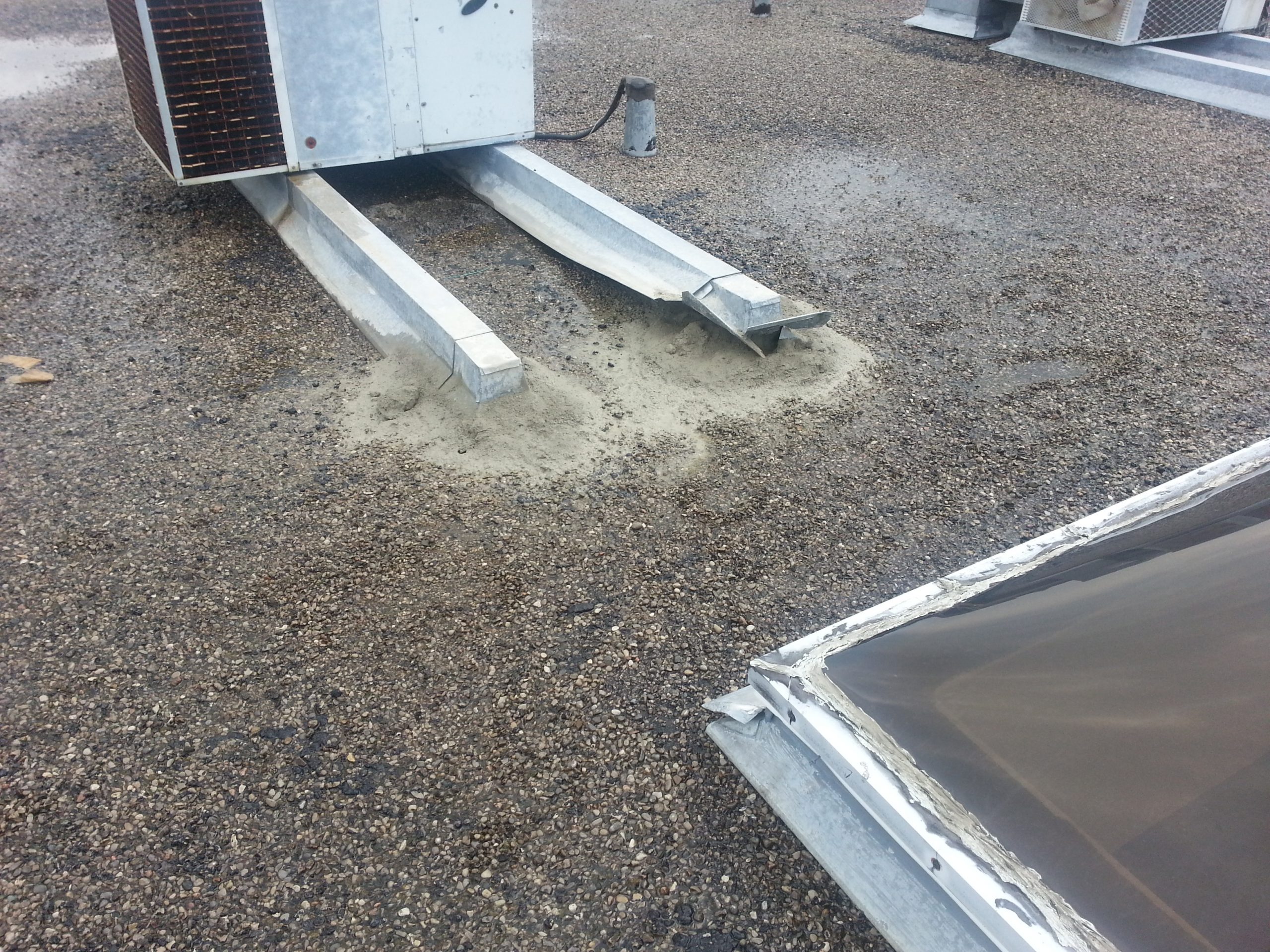reflashed ends on sleepers for roof machinery